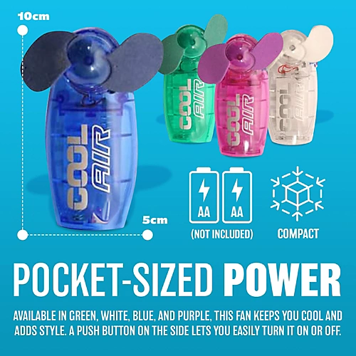 10 X Mini Portable Pocket Fan Cool Air Hand Held Battery Travel Blower 4 Cooler 3 10 X Mini Portable Pocket Fan Cool Air Hand Held Battery Travel Blower 4 Cooler - Image 3