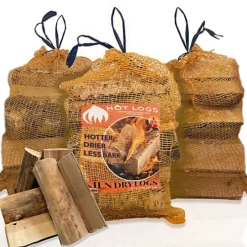 2 Boxes (15kg) Of Kiln Dried Fire Logs, 30kg, For Wood Burners, Stoves & Fireplaces, Boxes Of Hot Burning Sustainably Sourced Logs