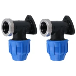 20mm X 1/2" MDPE Wall Elbow Outside Tap Fitting Threaded Connector Bend 2PK