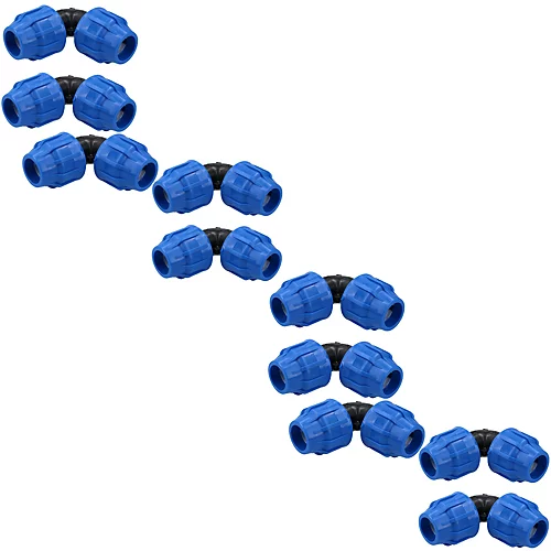 25 X 25mm MDPE Elbow 90 Degree Compression Coupling Fitting Connector 10PK 1 25 X 25mm MDPE Elbow 90 Degree Compression Coupling Fitting Connector 10PK