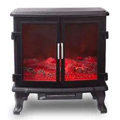 2KW Gillingham Log Effect Fire Stove With 8 Hour Timer Black