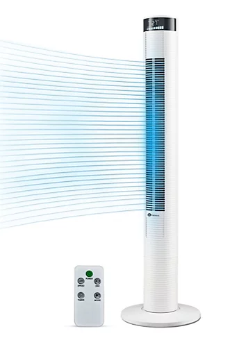 46 Inch Oscillating Tower Fan With Timer Sleep Mode And Remote Control - White 1 46 Inch Oscillating Tower Fan With Timer Sleep Mode And Remote Control - White