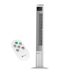 47 Inch Oscillating Tower Fan With Remote Control White