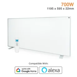 700W Portable Remote Controllable & Wi-Fi Electric Infrared Panel Heater (Feet Included)