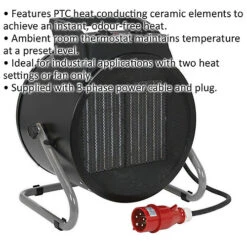 Diy -Diy 9000w industrial ptc fan heater 2 heat settings fan only mode 3100 btu hr5056524293683 02c MP