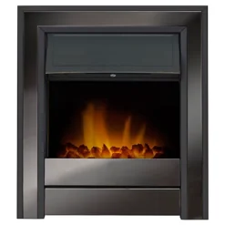 Acantha Argo Electric Fire In Black Nickel With Remote Control