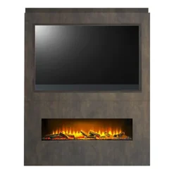 Acantha Nexus Pre-Built Venetian Plaster Effect Fully Inset Media Wall With TV Recess