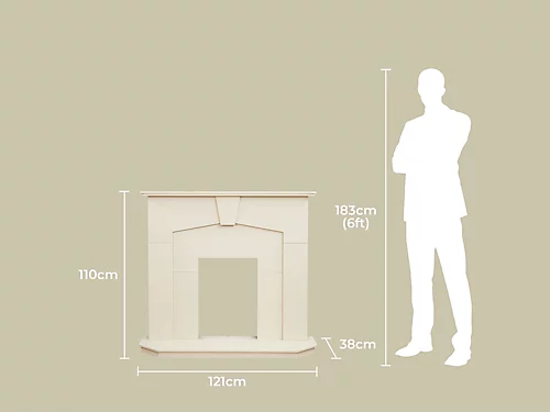 Adam Abbey Fireplace In Stone Effect, 48 Inch 3 Adam Abbey Fireplace In Stone Effect, 48 Inch - Image 3