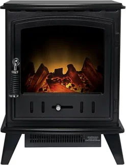 Adam Aviemore Electric Stove In Textured Black