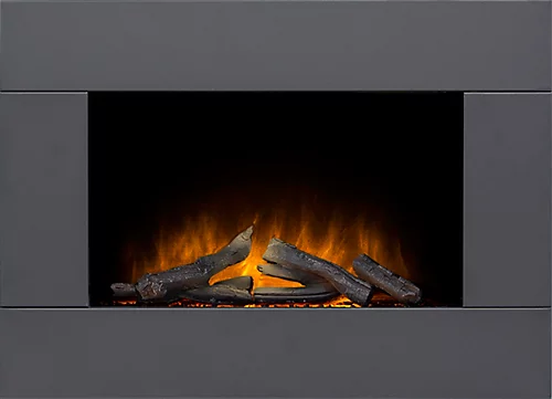 Adam Carina Electric Wall Mounted Fire With Logs & Remote Control In Black, 32 Inch 1 Adam Carina Electric Wall Mounted Fire With Logs & Remote Control In Black, 32 Inch