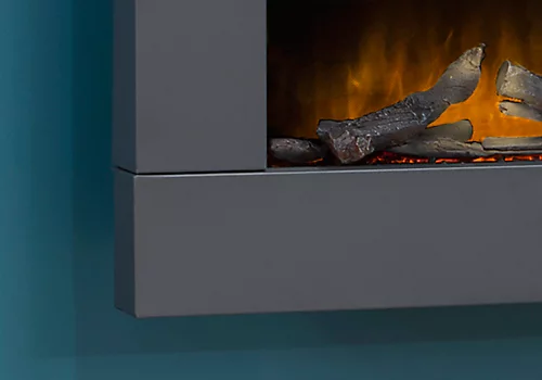 Adam Carina Electric Wall Mounted Fire With Logs & Remote Control In Black, 32 Inch 3 Adam Carina Electric Wall Mounted Fire With Logs & Remote Control In Black, 32 Inch - Image 3