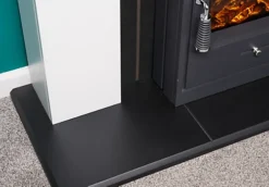 Adam Chessington Fireplace In Pure White & Black With Oslo Electric Inset Stove, 48 Inch -Diy adam chessington fireplace in pure white black with oslo electric inset stove 48 inch5056126202205 04c MP