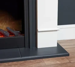 Adam Chesterfield Electric Fireplace Suite In White & Charcoal Grey, 44 Inch -Diy adam chesterfield electric fireplace suite in white charcoal grey 44 inch5056126238396 04c MP