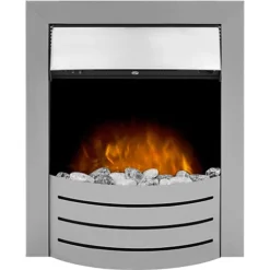 Adam Comet Electric Fire In Brushed Steel