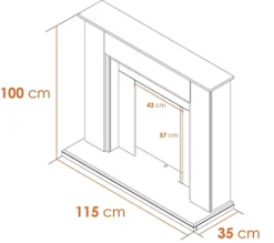 Adam Eltham Fireplace In Pure White With Downlights, 45 Inch -Diy adam eltham fireplace in pure white with downlights 45 inch5056126243123 04c MP
