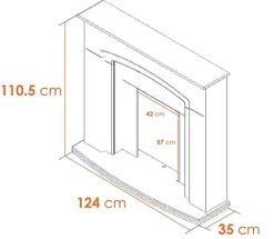 Adam Falmouth Fireplace In Cream With Downlights & Elan Electric Fire In Brass, 48 Inch -Diy adam falmouth fireplace in cream with downlights elan electric fire in brass 48 inch5056126234336 04c MP