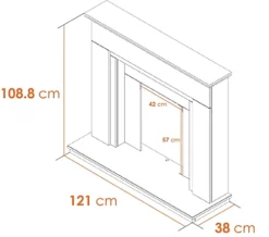 Adam Genoa Fireplace In Pure White & Grey With Downlights & Eclipse Electric Fire In Chrome, 48 Inch -Diy adam genoa fireplace in pure white grey with downlights eclipse electric fire in chrome 48 inch5056126238938 03c MP