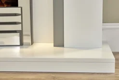 Adam Genoa Fireplace In Pure White & Grey With Downlights & Eclipse Electric Fire In Chrome, 48 Inch -Diy adam genoa fireplace in pure white grey with downlights eclipse electric fire in chrome 48 inch5056126238938 04c MP