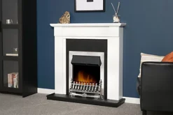 Adam Georgian Fireplace In Pure White & Black With Blenheim Electric Fire In Chrome, 39 Inch -Diy adam georgian fireplace in pure white black with blenheim electric fire in chrome 39 inch5056126235647 03c MP