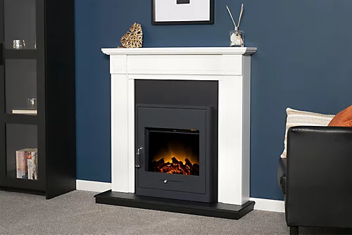 Adam Georgian Fireplace In Pure White & Black With Oslo Electric Inset Stove In Black, 39 Inch 3 Adam Georgian Fireplace In Pure White & Black With Oslo Electric Inset Stove In Black, 39 Inch - Image 3