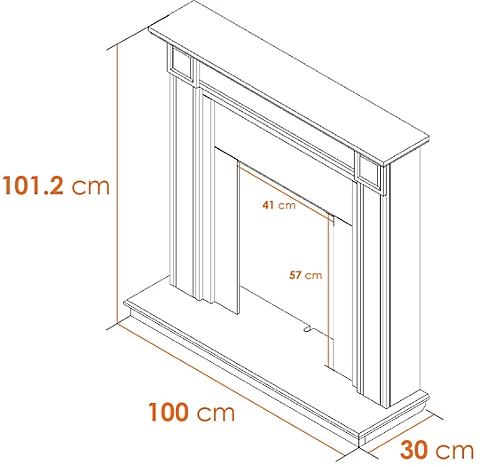 Adam Georgian Fireplace In Pure White & Black With Oslo Electric Inset Stove In Black, 39 Inch 4 Adam Georgian Fireplace In Pure White & Black With Oslo Electric Inset Stove In Black, 39 Inch - Image 4