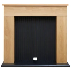 Adam Innsbruck Stove Fireplace In Oak & Black, 45 Inch