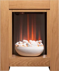 Adam Monet Fireplace Suite In Oak With Electric Fire, 23 Inch