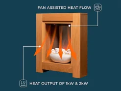 Adam Monet Fireplace Suite In Oak With Electric Fire, 23 Inch -Diy adam monet fireplace suite in oak with electric fire 23 inch5060180215613 04c MP