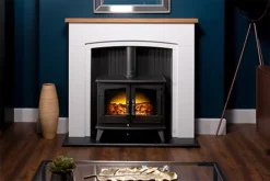 Adam Siena Stove Fireplace In Pure White With Woodhouse Electric Stove In Black, 48 Inch -Diy adam siena stove fireplace in pure white with woodhouse electric stove in black 48 inch5056126216547 03c MP