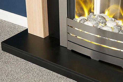 Adam Southwold Fireplace In Oak & Black With Helios Electric Fire In Brushed Steel, 43 Inch 2 Adam Southwold Fireplace In Oak & Black With Helios Electric Fire In Brushed Steel, 43 Inch - Image 2