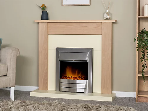 Adam Southwold Fireplace In Oak & Cream, 43 Inch 1 Adam Southwold Fireplace In Oak & Cream, 43 Inch
