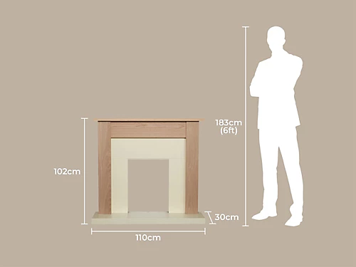 Adam Southwold Fireplace In Oak & Cream, 43 Inch 3 Adam Southwold Fireplace In Oak & Cream, 43 Inch - Image 3