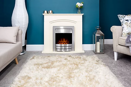 Adam Venice Fireplace In Cream With Colorado Electric Fire In Brushed Steel, 39 Inch 2 Adam Venice Fireplace In Cream With Colorado Electric Fire In Brushed Steel, 39 Inch - Image 2