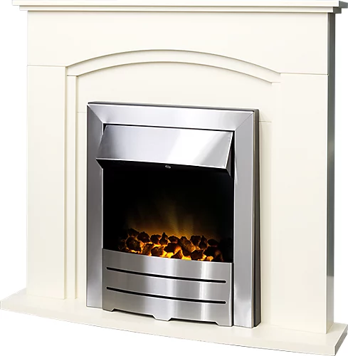 Adam Venice Fireplace In Cream With Colorado Electric Fire In Brushed Steel, 39 Inch 3 Adam Venice Fireplace In Cream With Colorado Electric Fire In Brushed Steel, 39 Inch - Image 3