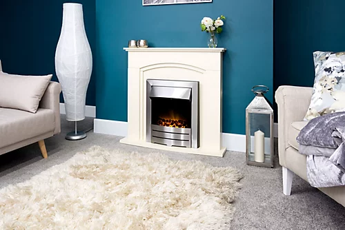 Adam Venice Fireplace In Cream With Colorado Electric Fire In Brushed Steel, 39 Inch 4 Adam Venice Fireplace In Cream With Colorado Electric Fire In Brushed Steel, 39 Inch - Image 4