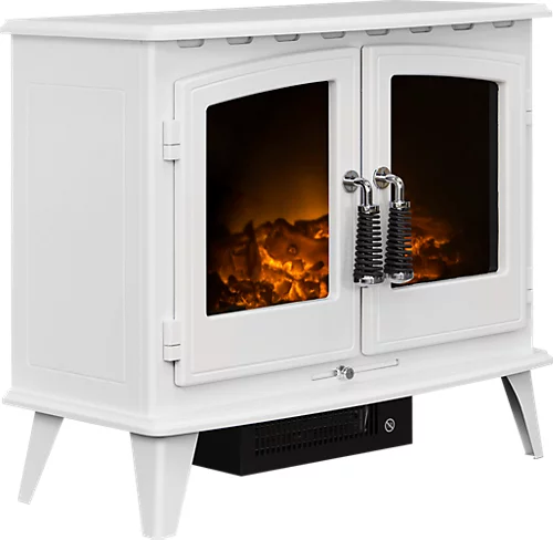 Adam Woodhouse Electric Stove In Pure White With Straight Stove Pipe In Pure White 3 Adam Woodhouse Electric Stove In Pure White With Straight Stove Pipe In Pure White - Image 3