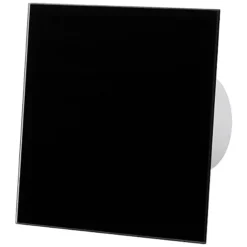 AirRoxy Black Glass Front Panel 100mm Standard Extractor Fan For Wall Ceiling Ventilation