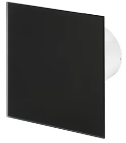 Awenta 100mm Standard Extractor Fan Matte Black Glass Front Panel TRAX Wall Ceiling Ventilation
