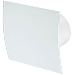 Awenta 100mm Timer Extractor Fan White Glass Front Panel ESCUDO Wall Ceiling Ventilation
