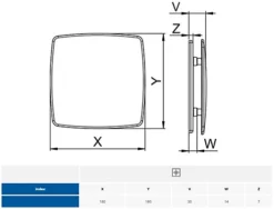 Awenta 125mm Standard NEA Extractor Fan Inox Front Panel Wall Ceiling Ventilation -Diy awenta 125mm standard nea extractor fan inox front panel wall ceiling ventilation5060698182346 03c MP