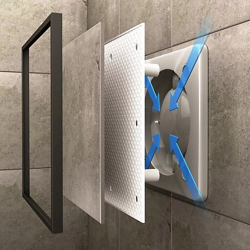 Awenta 125mm Timer Extractor Fan Custom Cermaic Tile INSIDE Front Panel 2 Awenta 125mm Timer Extractor Fan Custom Cermaic Tile INSIDE Front Panel - Image 2