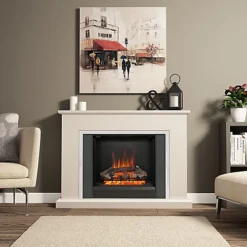 Be Modern Ashburnham Black Chrome Effect Electric Fire Suite -Diy be modern ashburnham black chrome effect electric fire suite5030478691894 01i BQ