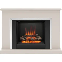 Be Modern Ashburnham Black Chrome Effect Electric Fire Suite