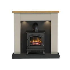 Be Modern Attley Black Stone Effect Electric Stove Suite