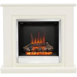 Be Modern Edmonton Soft White Electric Fire Suite