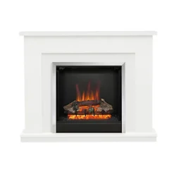 Be Modern Evelina Black & White Chrome Effect Electric Fire Suite
