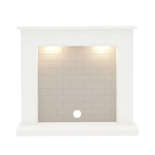 Be Modern Fontwell Cashmere & White Fire Surround Set With Lights Included 1 Be Modern Fontwell Cashmere & White Fire Surround Set With Lights Included