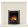 Be Modern Mariano Manila Micro Marble Chrome Effect Electric Fire Suite