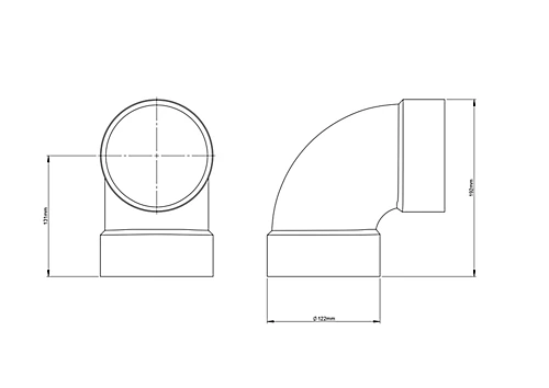 Be Modern Vertical Grey Flue Pipe (L)195mm (Dia)122mm 2 Be Modern Vertical Grey Flue Pipe (L)195mm (Dia)122mm - Image 2