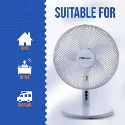 Belaco 12 " Desk Fan - White 5 Blade -Diy belaco 12 desk fan white 5 blade5060598911930 04c MP